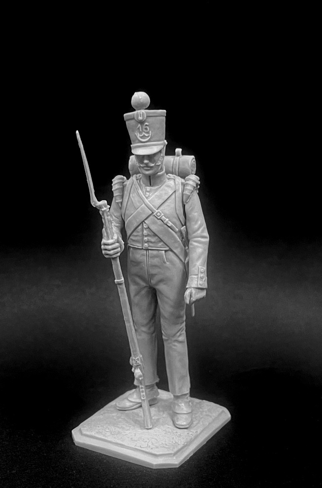 CHM-54343(M). Шассер 16-го легкого пехотного батальона, Голландия 1815 г. 54 мм. Материал - белый металл. Chronos Miniatures