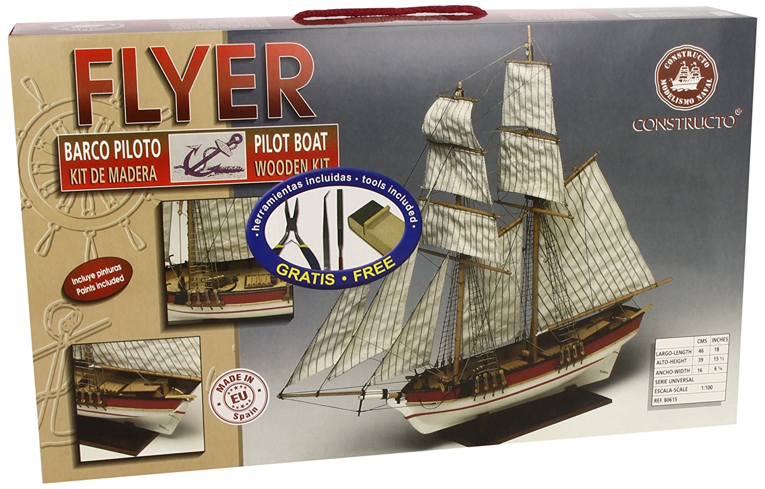 CON80615 Сборная модель корабля Flyer плюс инструменты и краски CONSTRUCTO