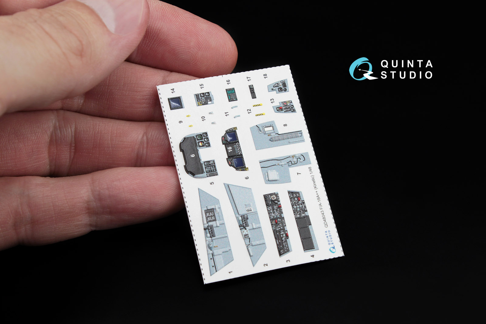 QD48043 1:48 3D Декаль интерьера кабины  F/A-18A++ (late) (для модели Kinetic)