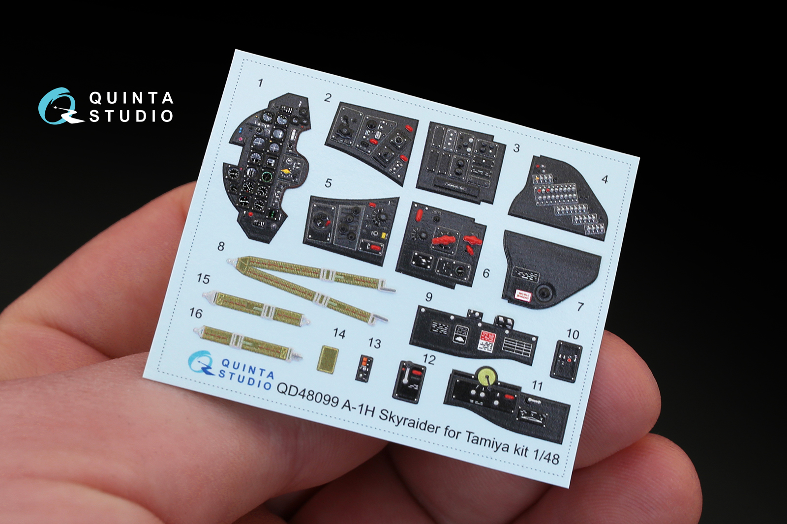 QD48099 1/48 3D Декаль интерьера кабины A-1H (для модели Tamiya)