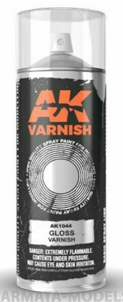 AK1044 Лак в баллоне Gloss Varnish Spray (USA/CA) 400ml
