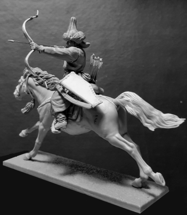 CHM-54243(M). Конный башкир - Северный Амур, Россия 1806-14 гг. 54 мм. Материал - белый металл. Chronos Miniatures