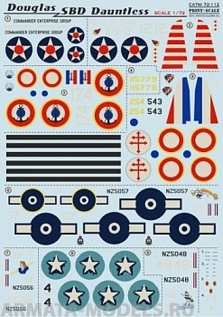 PS72-112 Декаль Douglas SBD Dauntless