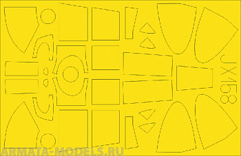 JX158ED  Окрасочная маска для модели самолета F-4U1 Brigade 1/32
